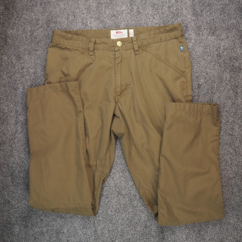 Fjallraven Pants Mens 30x31 Long Hiking Trekking Brown Solid Outdoor G-1000